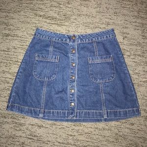 Forever 21 Denim Button Down Skirt